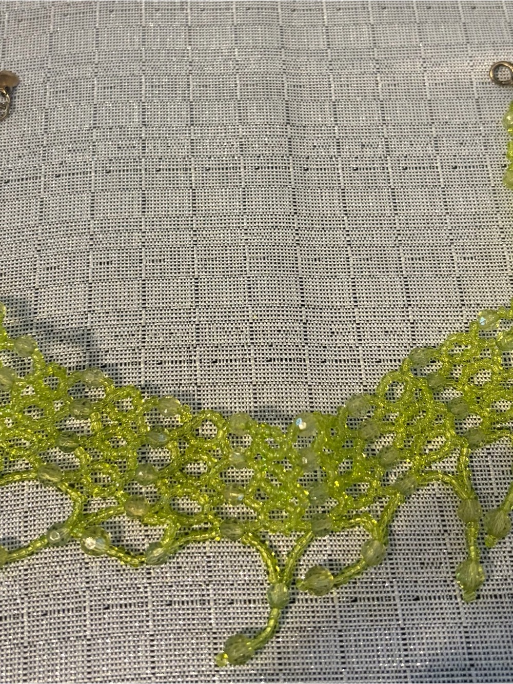 Elegant Green Beaded Crochet Choker Necklace - Picture 3 of 6